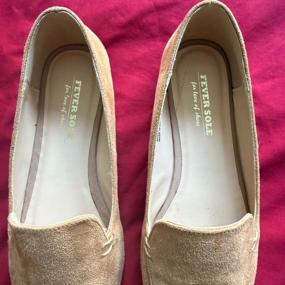 Women's Beige Suede Loafers - Picture 2 of 6